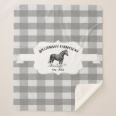 グレーバッファロープレイドファームホースシェルパブランケット シェルパブランケット (正面)