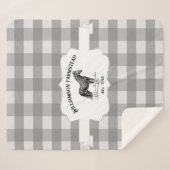 グレーバッファロープレイドファームホースシェルパブランケット シェルパブランケット (正面(横))