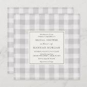 グレーバッファロープレイドブライダルシャワー 招待状 (正面/裏面)