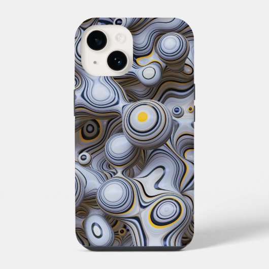 グレーバブル抽象芸術 | iPhone 1,4,000ケース iPhoneケース (裏面)