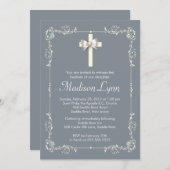 グレーバプテエレガントィスマ|《キリスト教》洗礼式や命名式クエレガントロス 招待状 (正面/裏面)