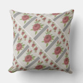 グレーバラフローラルパターン クッション (正面)