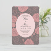 グレーバラ結婚式招待状 招待状 (スタンド正面)