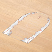 グレーバラ金ゴールドアガートピンクアーチ最初の聖餐式 アクリル招待状 (レイダウン)