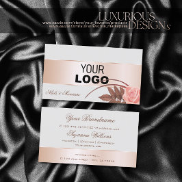 グレーバラ金ゴールドデカールとかわいい花ロゴ 名刺