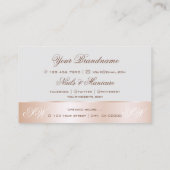 グレーバラ金ゴールドデコールかわいい花とイニシャル 名刺 (裏面)