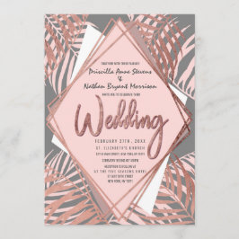 グレーバラ金ゴールドトロピカルパームツ葉リーズ 招待状