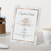 グレーバラ金ゴールドパーム結婚ツリーのシグネチャードリンク 台座サイン (インサイチュ)