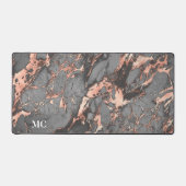 グレーバラ金ゴールドマーブル&モノグラム デスクマット (正面)