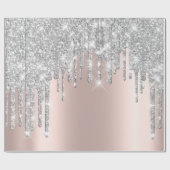 グレーバラ金ゴールド赤面火花粉末ドリップグリッター ラッピングペーパー (フラット)