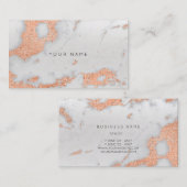 グレーバラ銅金ゴールド大理石メタリックスタイリスト 名刺 (正面/裏面)