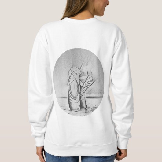 グレーバレエシューズバレリシンプルーナ スウェットシャツ (裏面)