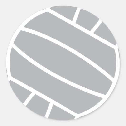 グレーバレーボールロゴ記号 ラウンドシール (正面)