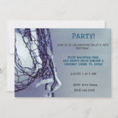 グレーバレーボール誕生日 招待状 (正面)