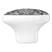 グレーバンダナパターンカントリーセラミックプル セラミックノブ (側面)