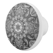 グレーバンダナパターンカントリーセラミックプル セラミックノブ (右)