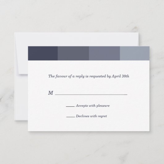 グレーバーの（ユダヤ教の）バル・ミツバーの調的な応答 出欠カード (裏面)