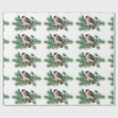 グレーバードオンパインコーンブランチ ラッピングペーパー (フラット)