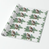 グレーバードオンパインコーンブランチ ラッピングペーパー (アンロールド)