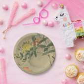 グレーバード金魚オリエンタルチャイノアイセリー自然アート ペーパープレート (パーティー)