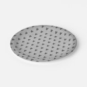 グレーバーラップお洒落ハート素朴ファームハウス ペーパープレート (アングル)