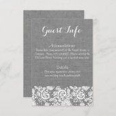 グレーバーラップとレース情報カー素朴ド結婚- エンクロージャーカード (正面/裏面)