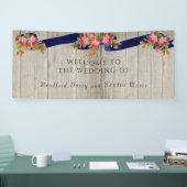 グレーバーンウッドネイビーブルーピンクローズ素朴ズ結婚 横断幕 (トレードショー)