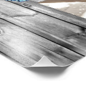 グレーバーンウッドブルーエバタフライ結婚ズ フォトプリント            (角)