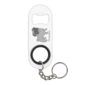 グレーパグ犬のデザインパーソナライズされた キーホルダー栓抜き (裏面)