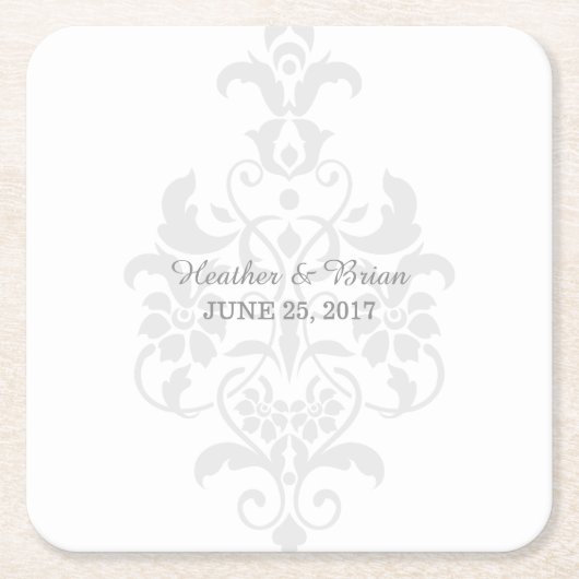 グレーパステル紙コースター スクエアペーパーコースター (正面)