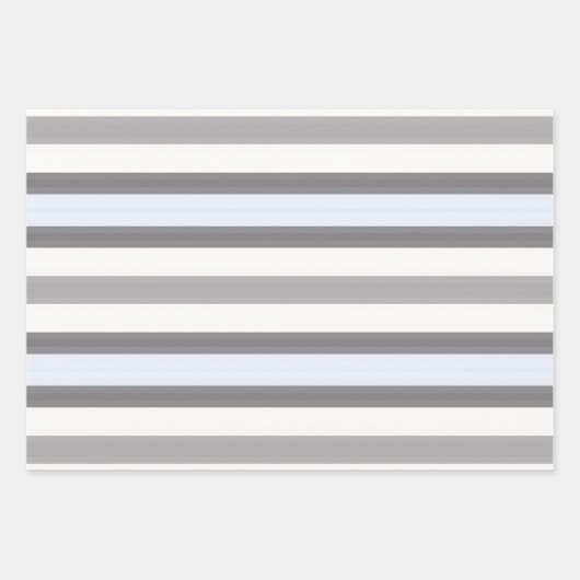 グレーパタストライプのーン ラッピングペーパーシート (正面)