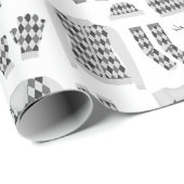 グレーパターアーガイルンアイテムの折り返し紙 – 大 ラッピングペーパー (ロールコーナー)