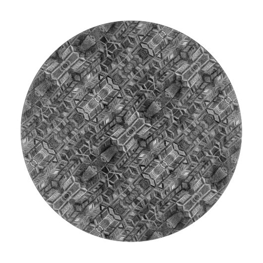 グレーパターンガラス切断板 カッティングボード (正面)