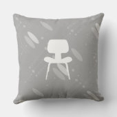 グレーパターンミッドセンチュリーチェア抽象芸術パターンFl クッション (裏面)