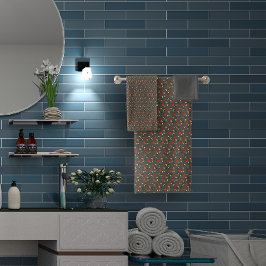 グレーパターンミニ野草 バスタオルセット