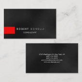 グレーパターンレッドストライプコンサルタント名刺 名刺 (正面/裏面)