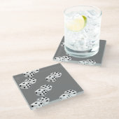 グレーパターン上の寸法 ガラスコースター (アングル)