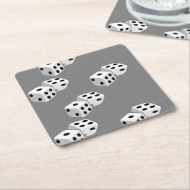 グレーパターン上の寸法 スクエアペーパーコースター