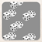 グレーパターン上の寸法 スクエアペーパーコースター (正面)