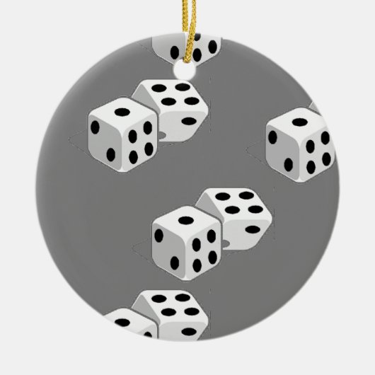 グレーパターン上の寸法 セラミックオーナメント (正面)