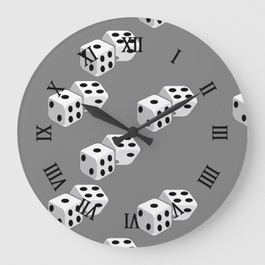 グレーパターン上の寸法 ラージ壁時計 (正面)