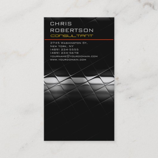 グレーパターン魅力的魅力的な名刺 名刺 (正面)