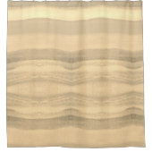 グレーパターン（の模様が）あるアーモンドの波 シャワーカーテン (正面)