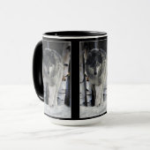 グレーパックウルフワイルドライフギフトマグ マグカップ (正面左)