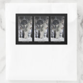 グレーパックウルフ野生動物サポーターのアートワーク 長方形シール (バッグ)