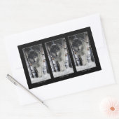 グレーパックウルフ野生動物サポーターのアートワーク 長方形シール (封筒)