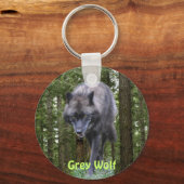 グレーパックウルフ&フォレスト自然コレクション キーホルダー (正面)