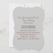 グレーパリエッフェルタワーヴィンテージブライダルシャワー 招待状 (裏面)