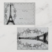 グレーパリグランジ披露宴シーティングカード プレイスカード (正面/裏面)