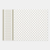 グレーパレスティナケフィエパタンデザイン ラッピングペーパーシート (正面)